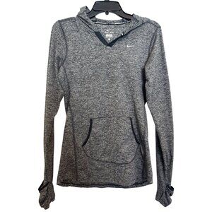 Nike Dri-Fit Heathered Running Hoodie Women’s Small Gray Long Sleeve Lightweight